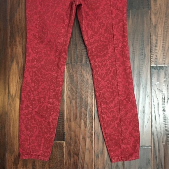 Anthropologie  Pilcro Flocked High-Rise Leggings size 28 raspberry colo - Picture 16 of 16